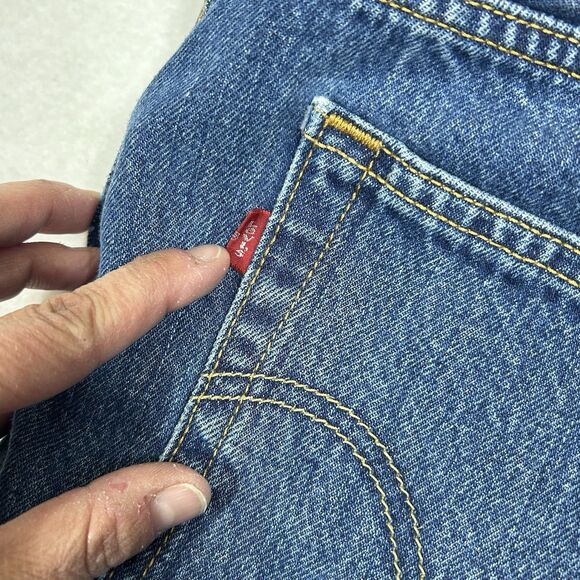 Levis 501 Jeans Mens 33x30 Blue Straight Button Fly American Dark Wash Denim - Picture 12 of 16